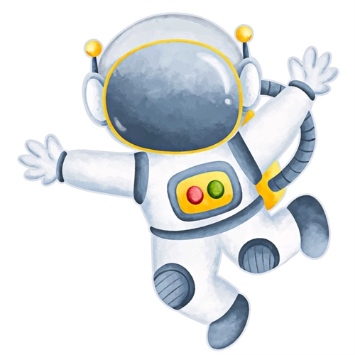 Space Explorers Theme Floating AstroBuddy Transparent Sticker